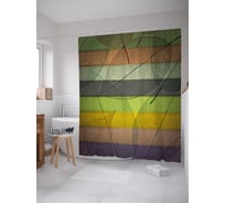 Штора (занавеска) для ванной JoyArty "Лиственное окружение" из сатена, 180х200 см с крючками, sc_30979