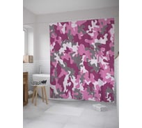Штора (занавеска) для ванной JoyArty "Камуфляжный вариант" из сатена, 180х200 см с крючками, sc_34635