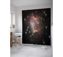 Штора (занавеска) для ванной JoyArty "Совокупность звезд" из сатена, 180х200 см с крючками, sc_35269