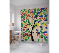 Штора (занавеска) для ванной JoyArty "Жизненные краски" из сатена, 180х200 см с крючками, sc_3877