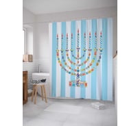 Штора (занавеска) для ванной JoyArty "Подсвечник праздничный" из сатена, 180х200 см с крючками, sc_5861