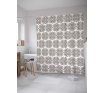 Штора (занавеска) для ванной JoyArty "Викторианский винтаж" из сатена, 180х200 см с крючками, sc_35262