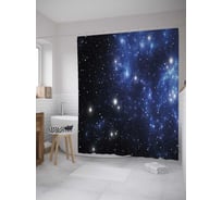 Штора (занавеска) для ванной JoyArty "Звездное небо" из сатена, 180х200 см с крючками, sc_35268