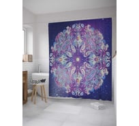 Штора (занавеска) для ванной JoyArty "Крестовидный цветок" из сатена, 180х200 см с крючками, sc_33887