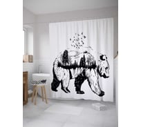 Штора (занавеска) для ванной JoyArty "Символ леса" из сатена, 180х200 см с крючками, sc_35714