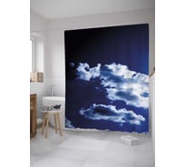 Штора (занавеска) для ванной JoyArty "Отдельное облако" из сатена, 180х200 см с крючками, sc_35343