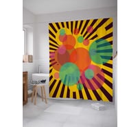 Штора (занавеска) для ванной JoyArty "Блики фигур" из сатена, 180х200 см с крючками, sc_30869