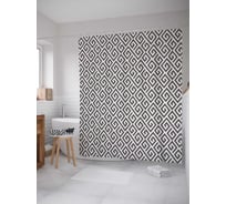 Штора (занавеска) для ванной JoyArty "Сломанный рог" из сатена, 180х200 см с крючками, sc_30667