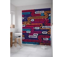 Штора (занавеска) для ванной JoyArty "Трубковый порядок" из сатена, 180х200 см с крючками, sc_31012