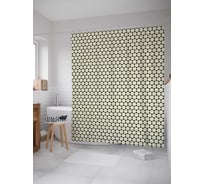 Штора (занавеска) для ванной JoyArty "Треугольные круги" из сатена, 180х200 см с крючками, sc_30692