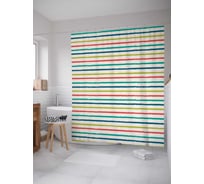 Штора (занавеска) для ванной JoyArty "Радуга линий" из сатена, 180х200 см с крючками, sc_30713