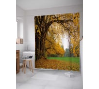 Штора (занавеска) для ванной JoyArty "Дерево на опушке" из сатена, 180х200 см с крючками, sc_37673