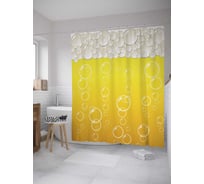 Штора (занавеска) для ванной JoyArty "Солнечные пузыри" из сатена, 180х200 см с крючками, sc_31024