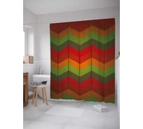 Штора (занавеска) для ванной JoyArty "Неоновые волны" из сатена, 180х200 см с крючками, sc_30999