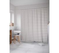 Штора (занавеска) для ванной JoyArty "Клетка виши" из сатена, 180х200 см с крючками, sc_30721