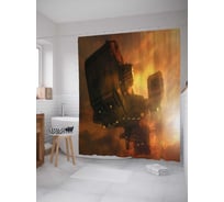 Штора (занавеска) для ванной JoyArty "Вархаммер" из сатена, 180х200 см с крючками, sc_30098