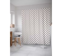 Штора (занавеска) для ванной JoyArty "Маленькие ромбы" из сатена, 180х200 см с крючками, sc_30718