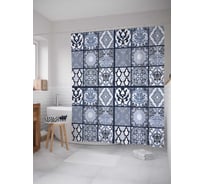 Штора (занавеска) для ванной JoyArty "Орнамент фантазий" из сатена, 180х200 см с крючками, sc_30798