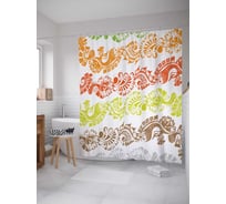 Штора (занавеска) для ванной JoyArty "Цветочные ленты" из сатена, 180х200 см с крючками, sc_30220