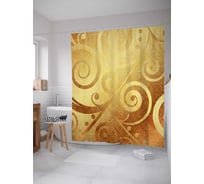 Штора (занавеска) для ванной JoyArty "Золотая спираль" из сатена, 180х200 см с крючками, sc_30040