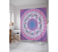 Штора (занавеска) для ванной JoyArty "Звездный орнамент" из сатена, 180х200 см с крючками, sc_30988