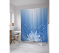 Штора (занавеска) для ванной JoyArty "Изящество лотоса" из сатена, 180х200 см с крючками, sc_35483