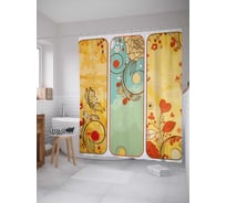 Штора (занавеска) для ванной JoyArty "Любовные спирали" из сатена, 180х200 см с крючками, sc_30796
