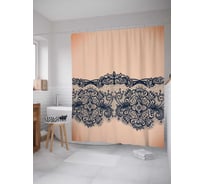 Штора (занавеска) для ванной JoyArty "Пляжное дыхание" из сатена, 180х200 см с крючками, sc_30375