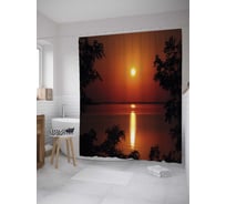 Штора (занавеска) для ванной JoyArty "Солнечная дорожка" из сатена, 180х200 см с крючками, sc_32770