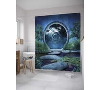 Штора (занавеска) для ванной JoyArty "Дорога в иные миры" из сатена, 180х200 см с крючками, sc_32548