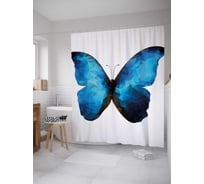 Штора (занавеска) для ванной JoyArty "Бабочка в ночи" из сатена, 180х200 см с крючками, sc_30363