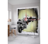 Штора (занавеска) для ванной JoyArty "Нарисованный мотоцикл" из сатена, 180х200 см с крючками, sc_30371