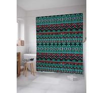 Штора (занавеска) для ванной JoyArty "Восточный орнамент" из сатена, 180х200 см с крючками, sc_30785