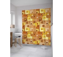 Штора (занавеска) для ванной JoyArty "Разновидность фигур" из сатена, 180х200 см с крючками, sc_31023