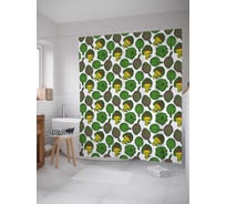 Штора (занавеска) для ванной JoyArty "Спелые артишоки" из сатена, 180х200 см с крючками, sc_38898