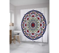 Штора (занавеска) для ванной JoyArty "Марокканская мандала" из сатена, 180х200 см с крючками, sc_32530