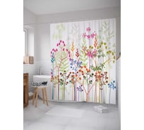 Штора (занавеска) для ванной JoyArty "Природа дарит радость" из сатена, 180х200 см с крючками, sc_3996