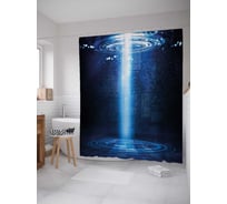 Штора (занавеска) для ванной JoyArty "Технолуч" из сатена, 180х200 см с крючками, sc_30332