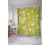 Штора (занавеска) для ванной JoyArty "Золото природы" из сатена, 180х200 см с крючками, sc_31230