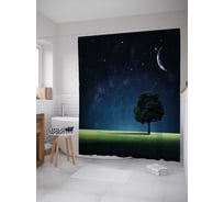 Штора (занавеска) для ванной JoyArty "Лунное освещение" из сатена, 180х200 см с крючками, sc_38829