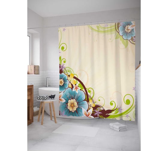 Штора (занавеска) для ванной JoyArty "Объятия природы" из сатена, 180х200 см с крючками, sc_30520 1