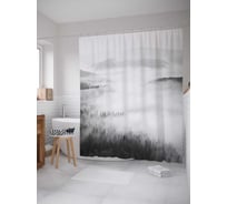 Штора (занавеска) для ванной JoyArty "Туманные холмы" из сатена, 180х200 см с крючками, sc_30980