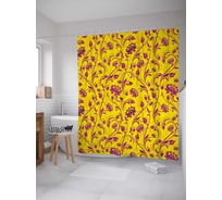 Штора (занавеска) для ванной JoyArty "Танцующие цветы" из сатена, 180х200 см с крючками, sc_30794