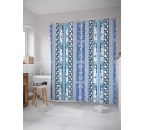 Штора (занавеска) для ванной JoyArty "Лесные полосы" из сатена, 180х200 см с крючками, sc_31573