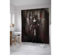 Штора (занавеска) для ванной JoyArty "Загадочная леди" из сатена, 180х200 см с крючками, sc_31560