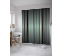 Штора (занавеска) для ванной JoyArty "Симметрия тонких линий" из сатена, 180х200 см с крючками, sc_31297