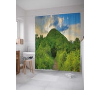 Штора (занавеска) для ванной JoyArty "Красочный лес" из сатена, 180х200 см с крючками, sc_31471