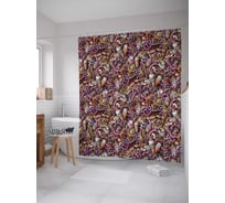 Штора (занавеска) для ванной JoyArty "Сладости стимпанк" из сатена, 180х200 см с крючками, sc_31583