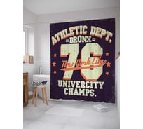 Штора (занавеска) для ванной JoyArty "Чемпионат университета" из сатена, 180х200 см с крючками, sc_31586