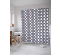 Штора (занавеска) для ванной JoyArty "Волновые движения" из сатена, 180х200 см с крючками, sc_31695